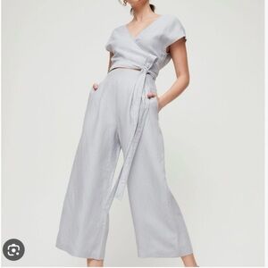 Aritzia Wilfred Brax Jumpsuit. Wide leg, Wrap top.